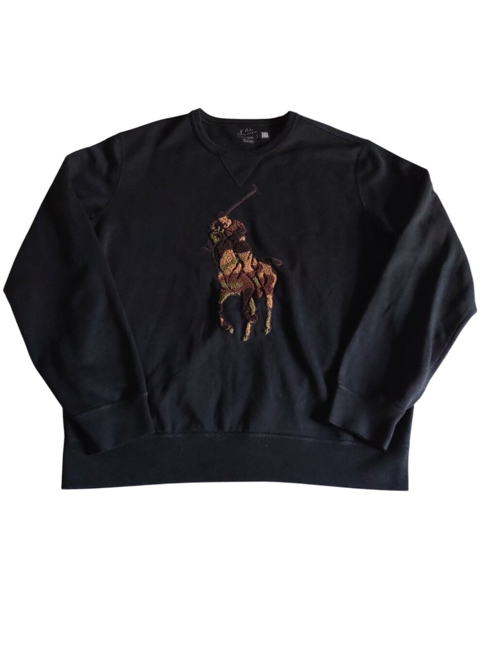 Polo Ralph Lauren Large Camo Graphic Black Sweat Shirt
